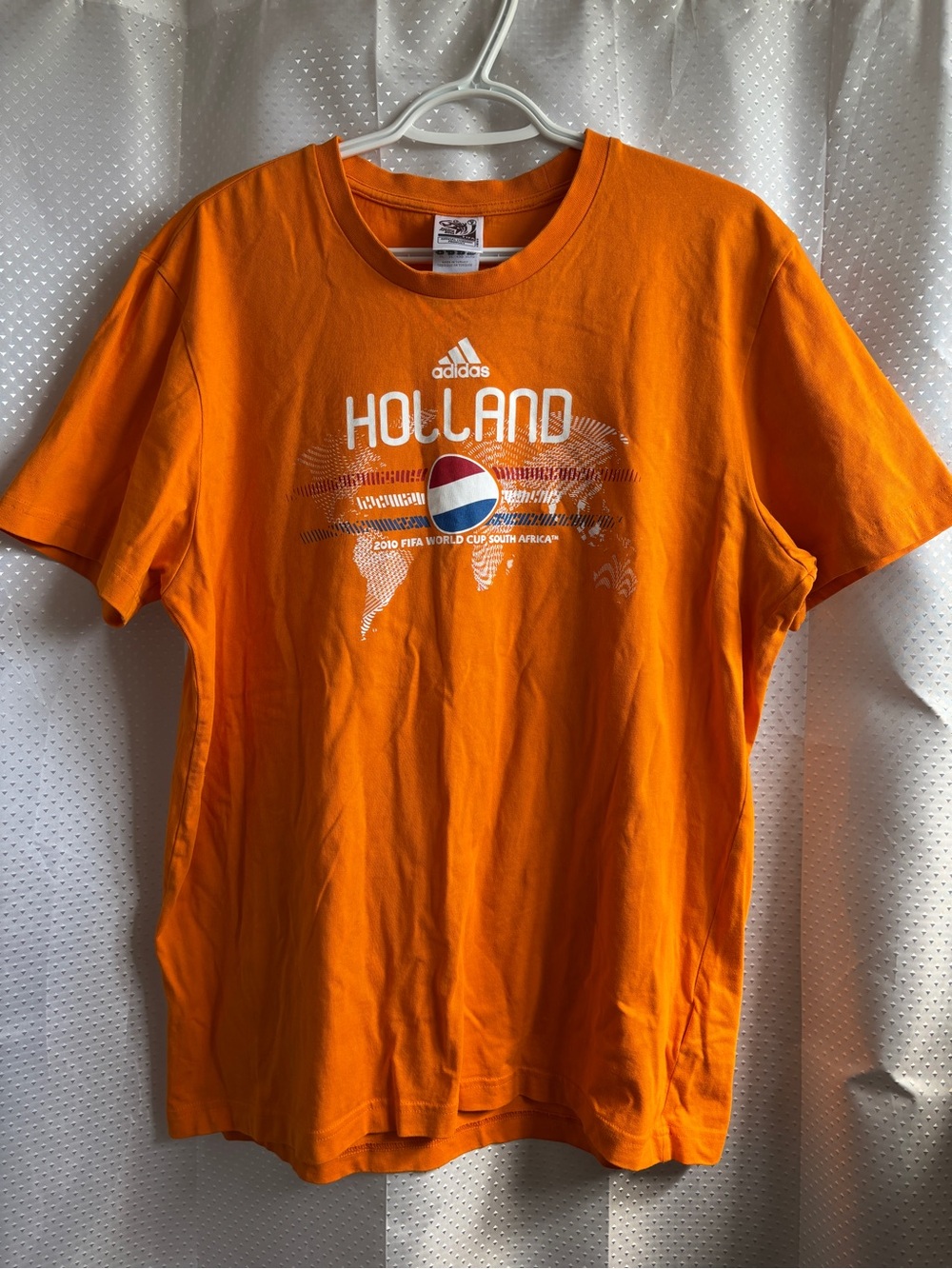 Adidas Holland/ Netherlands / Nederland Men's Bright Orange Short Sleeve Tee